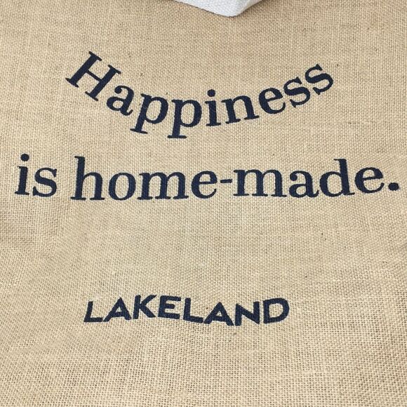 Lakeland Large Jute Tote Happiness is Homemade- Eco-Friendly two strap handles - Picture 15 of 16